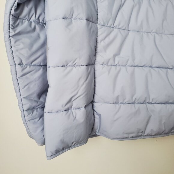 Women's Plus Size Light Hooded Puffer Jacket Lt. Blue Zip Up Pockets Spring - Picture 10 of 10